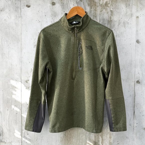 NWOT The North Face Men’s Olive Green Half-Zip Pullover! Large! - Picture 2 of 10